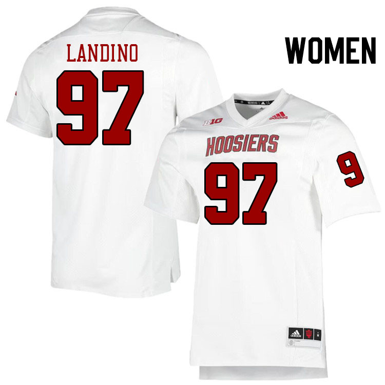 Women #97 Mario Landino Indiana Hoosiers College Football Jerseys Stitched-Retro White